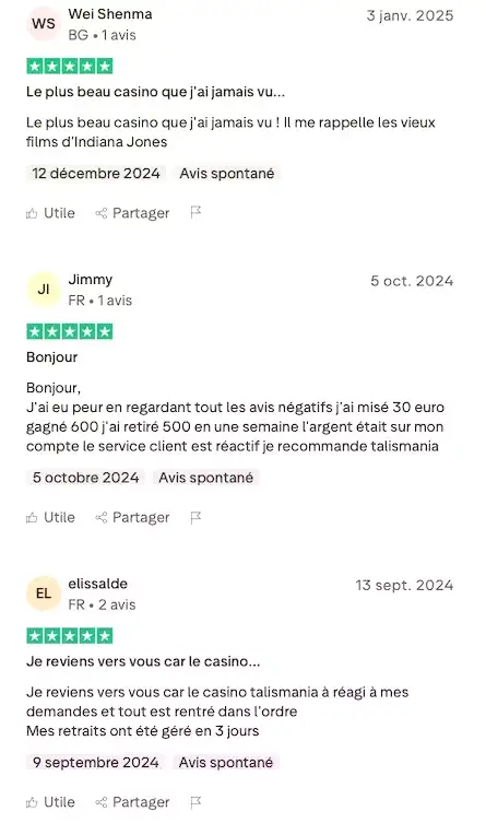 Quels enseignements tirer des avis sur Talismania ?