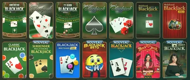 Blackjack : principe du 21 et règles variables